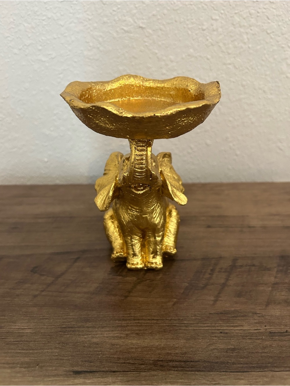 Gold Elephant Decorative Sculpture Bowl - Home Art Sculpture